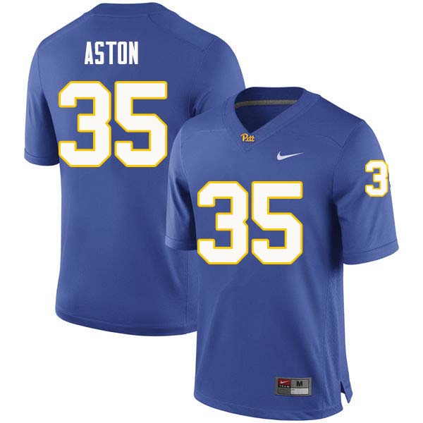 Men #35 George Aston Pittsburgh Panthers College Football Jerseys Sale-Royal